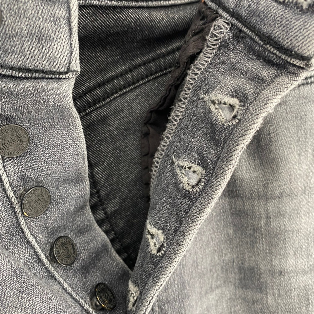 Mother The Pixie Dazzler Ankle Fray Digging Up‎ Dirt Grey High Rise Jeans 25 - Picture 12 of 14